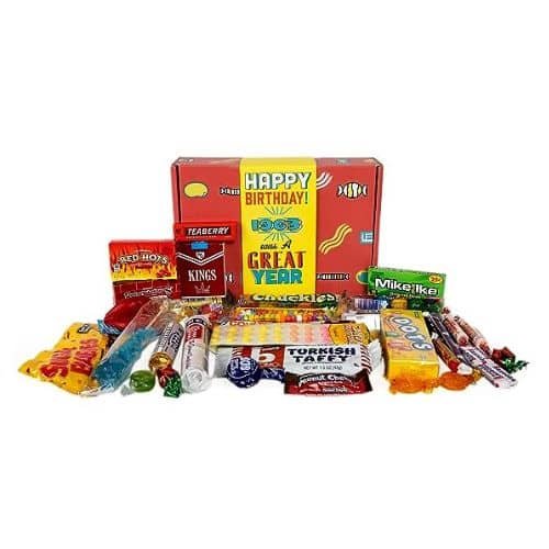 Nostalgic Candy Assortment from Childhood for 60 Year Old Man or Woman Born 1963 Jr